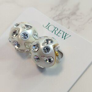 J.Crew Crystal-embellished Pearl Stud Earrings